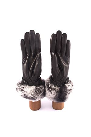 Guanti da donna in pelle con pelliccia Capri Gloves | CA1132BLACK